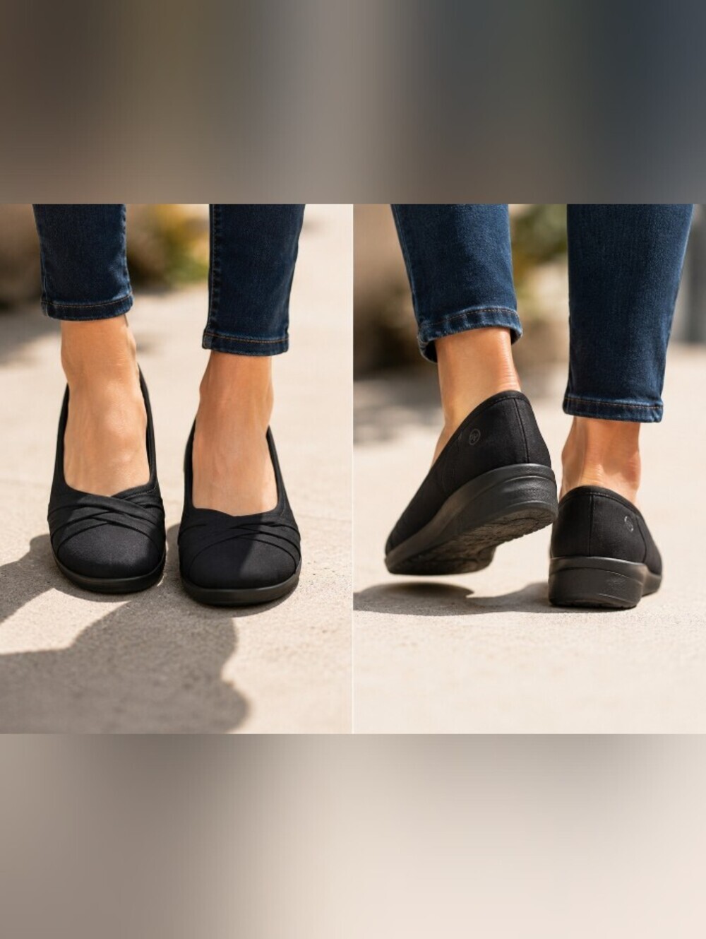 NWT Life Stride B Zees Shoes Woman Crossover Flats Black  8.5 COMFORTABLE